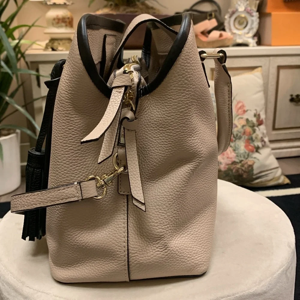 Kate Spade Ward Place Evangelie Satchel Bag Dusty Pink/Black Medium - Picture 9 of 16
